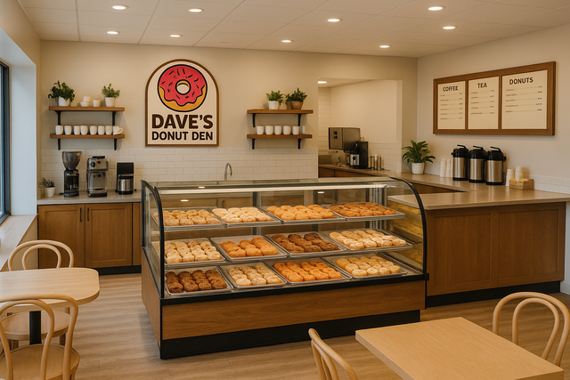 A view inside Daves Donut Den